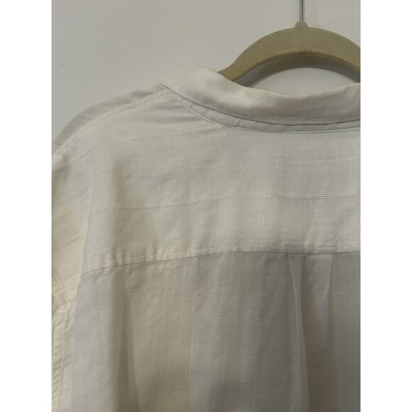 Tommy bahama White Linen Blend Button Down Shirt Long Sleeve EUC mens XL - Picture 8 of 11